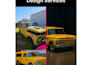 create a custom car mockup with tuning and paint design